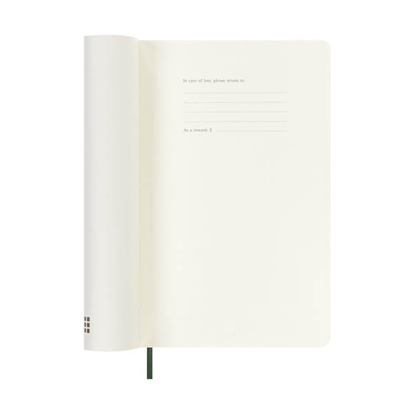 Moleskine Large agenda semainer 18 mois 2026-2027 à couverture souple (ANGL) - vert myrte 440044 - 2