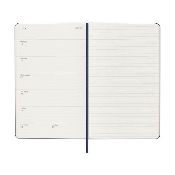 Moleskine Large agenda semainier 18 mois 2026-2027 à couverture rigide (ANGL) - bleu saphir 440039 - 3