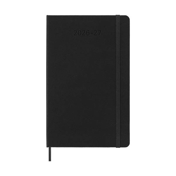 Moleskine Large agenda semainier 18 mois 2026-2027 à couverture rigide (ANGL) - noir 440036 - 1