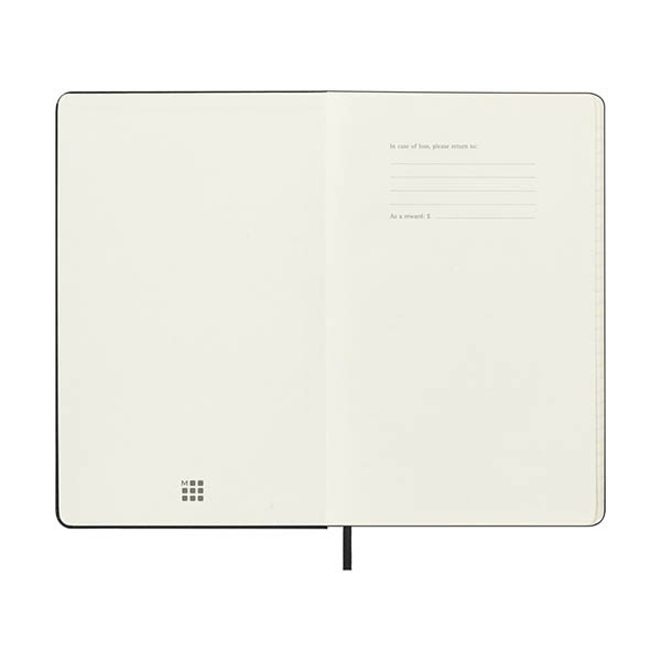 Moleskine Large agenda semainier 18 mois 2026-2027 à couverture rigide (ANGL) - noir 440036 - 2
