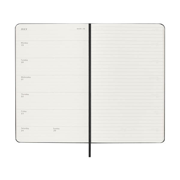 Moleskine Large agenda semainier 18 mois 2026-2027 à couverture rigide (ANGL) - noir 440036 - 3