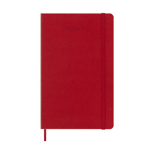Moleskine Large agenda semainier 18 mois 2026-2027 à couverture rigide (ANGL) - rouge écarlate 440038 - 1