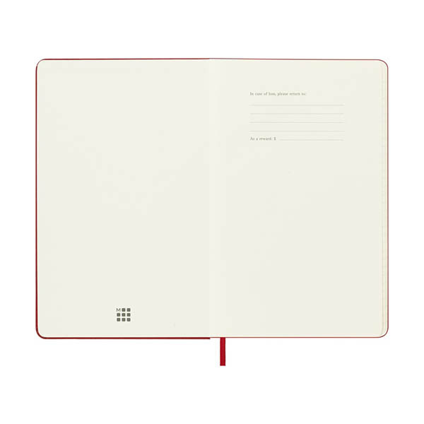 Moleskine Large agenda semainier 18 mois 2026-2027 à couverture rigide (ANGL) - rouge écarlate 440038 - 2