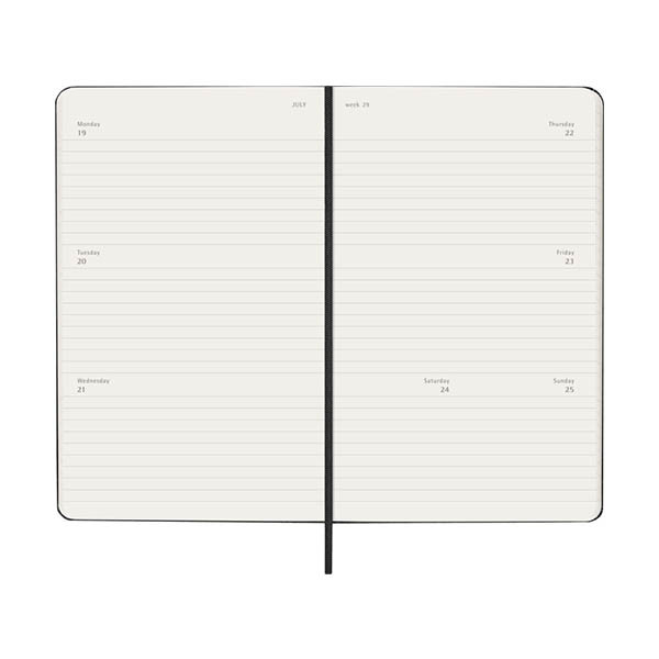 Moleskine Large agenda semainier 18 mois 2026-2027 à couverture rigide (format paysage) ANGL - noir 440045 - 3