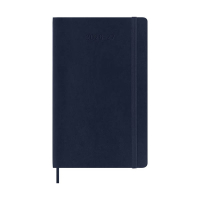 Moleskine Large agenda semainier 18 mois 2026-2027 à couverture souple (ANGL) - bleu saphir 440043