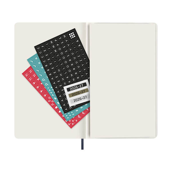 Moleskine Large agenda semainier 18 mois 2026-2027 à couverture souple (ANGL) - bleu saphir 440043 - 5