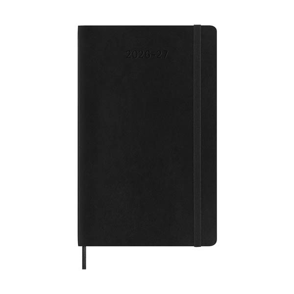 Moleskine Large agenda semainier 18 mois 2026-2027 à couverture souple (ANGL) - noir 440040 - 1