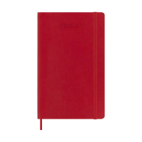 Moleskine Large agenda semainier 18 mois 2026-2027 à couverture souple (ANGL) - rouge écarlate 440042