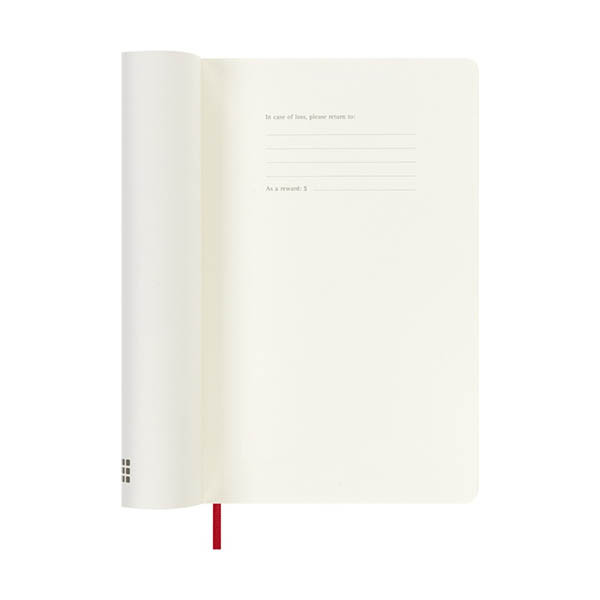 Moleskine Large agenda semainier 18 mois 2026-2027 à couverture souple (ANGL) - rouge écarlate 440042 - 2