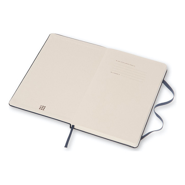 Moleskine Large carnet vierge couverture rigide - bleu 313063 - 2