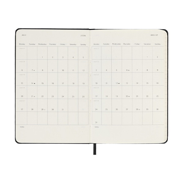 Moleskine Pocket 18 mois agenda semainier 2025/2026 à couverture rigide (ANGL) - noir 262535 - 4