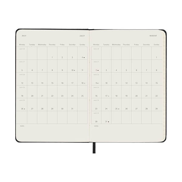 Moleskine Pocket agenda semainier 18 mois 2026-2027 à couverture rigide (ANGL) - noir 440035 - 4