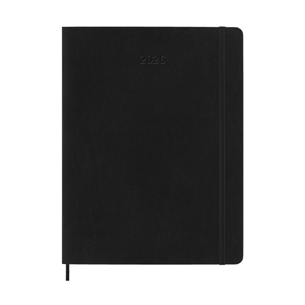 Moleskine XL 12 mois agenda semainier 2026 à couverture souple (ANGL) - noir 262548 - 1