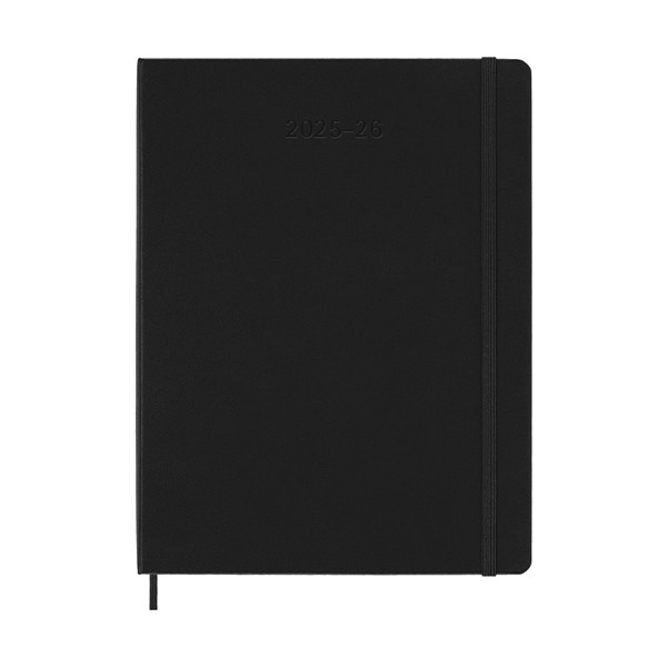 Moleskine XL 18 mois agenda semainier 2025/2026 à couverture rigide (ANGL) - noir 262537 - 1