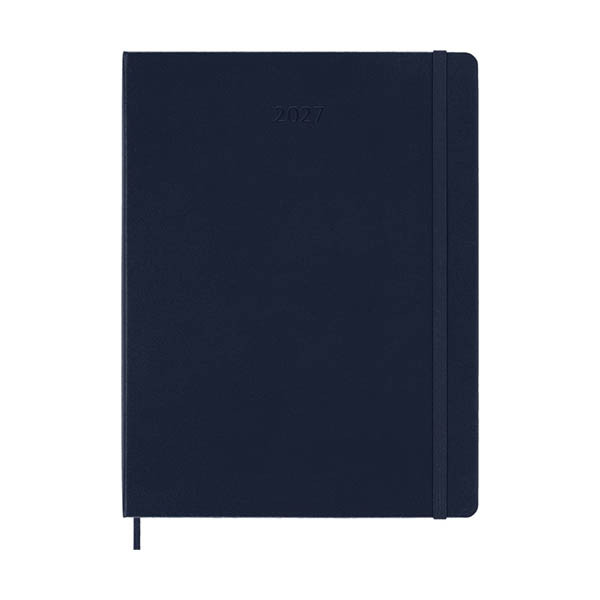 Moleskine XL agenda semainier 12 mois 2027, couverture rigide (ANG) - bleu saphir 440047 - 1