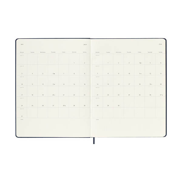 Moleskine XL agenda semainier 12 mois 2027, couverture rigide (ANG) - bleu saphir 440047 - 4