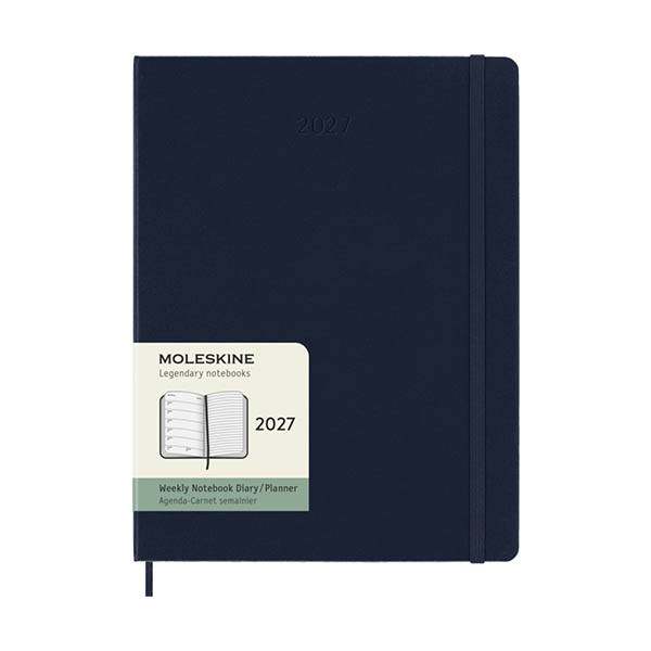 Moleskine XL agenda semainier 12 mois 2027, couverture rigide (ANG) - bleu saphir 440047 - 7