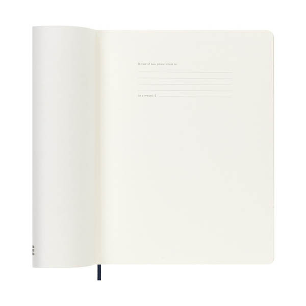 Moleskine XL agenda semainier 12 mois 2027, couverture souple (ANG) - bleu saphir 440049 - 2