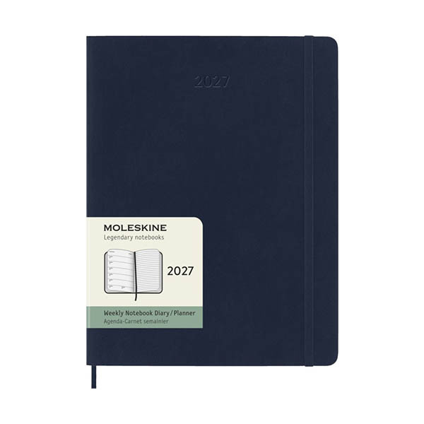 Moleskine XL agenda semainier 12 mois 2027, couverture souple (ANG) - bleu saphir 440049 - 7