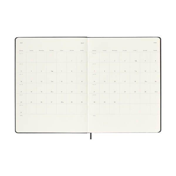 Moleskine XL agenda semainier 18 mois 2026-2027 à couverture rigide (ANGL) - noir 440037 - 4