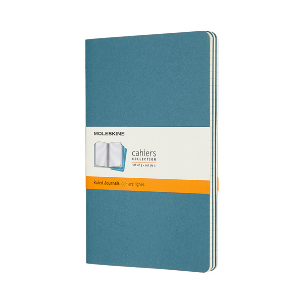 Moleskine grand cahier ligné (3 pièces) - bleu 313097 - 1