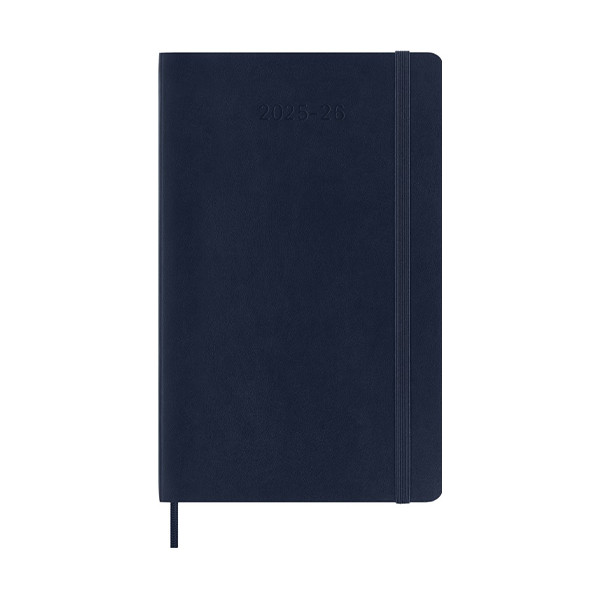 Moleskine large 18 mois agenda semainier 2025/2026 à couverture souple (ANGL) - bleu saphir 262543 - 1