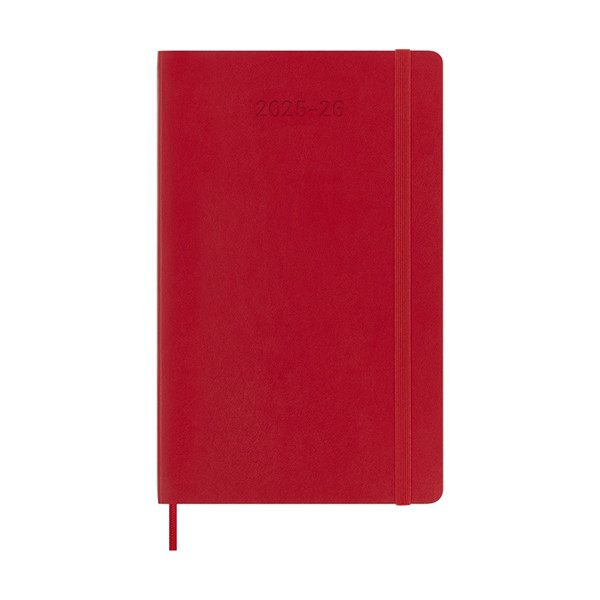 Moleskine large 18 mois agenda semainier 2025/2026 à couverture souple (ANGL) - rouge écarlate 262542 - 1