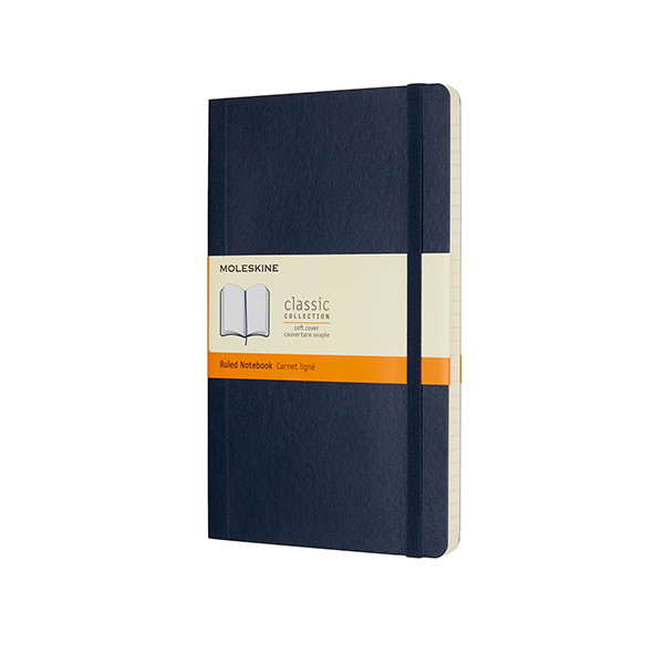 Moleskine large carnet ligné couverture souple - bleu 313078 - 1