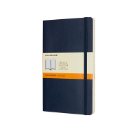 Moleskine large carnet ligné couverture souple - bleu 313078