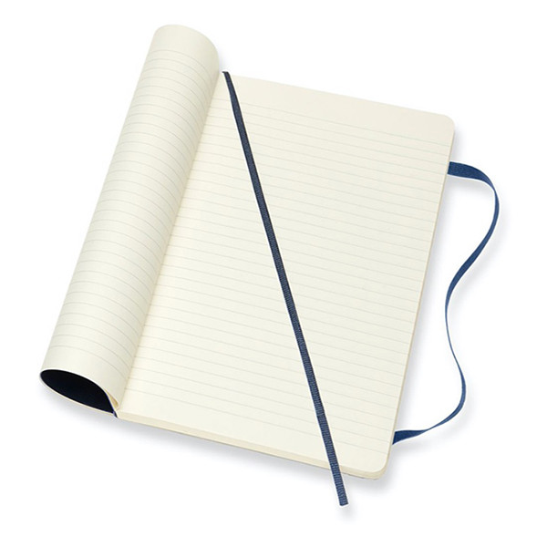 Moleskine large carnet ligné couverture souple - bleu 313078 - 3