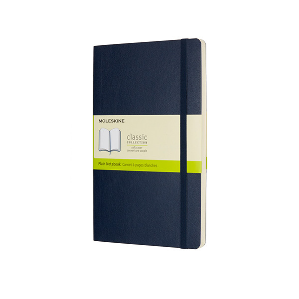 Moleskine large carnet vierge couverture souple - bleu 313064 - 1