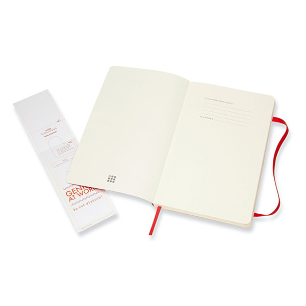 Moleskine large carnet vierge couverture souple - rouge 313062 - 2