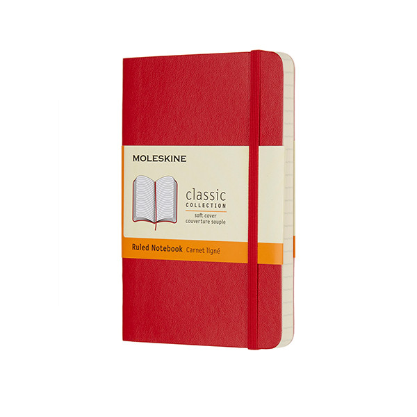 Moleskine pocket carnet ligné couverture souple - rouge 313070 - 1
