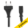 Offre : 2x Nedis C7 câble d'alimentation nickel (2 mètres) 225519 - 1