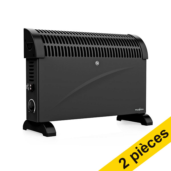 Offre : 2x Nedis chauffage à convection (2000W, pièces jusqu'à 25 m², noir) 225511 - 1