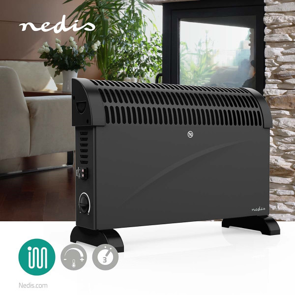 Nedis chauffage à convection (2000W, pièces jusqu'à 25 m², noir) K170101175 - 2