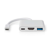 Nedis station d'accueil USB-C, USB-A, HDMI (0,1 mètre) - blanc K010214336 - 1