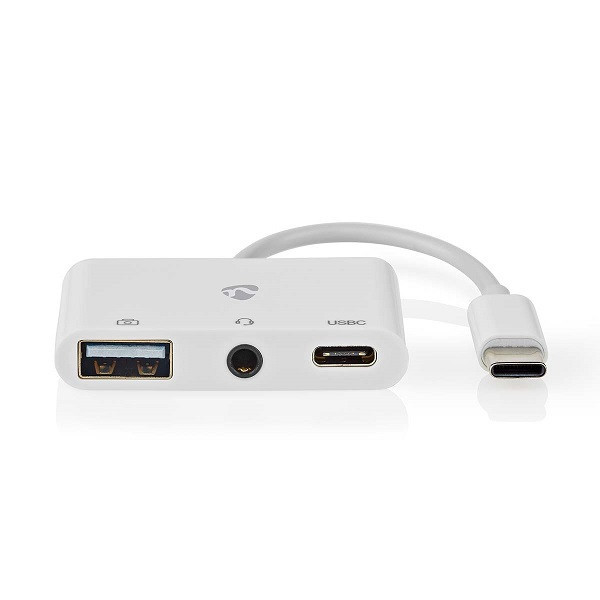 Nedis station d'accueil USB-C, USB-A, prise jack 3,5 mm (0,1 mètre) - blanc K010214333 - 1