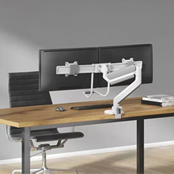 Neomounts Next Core bras d'écran à ressort à gaz pour 2 moniteurs (avec pince et passe-câble) - blanc 204023 - 7