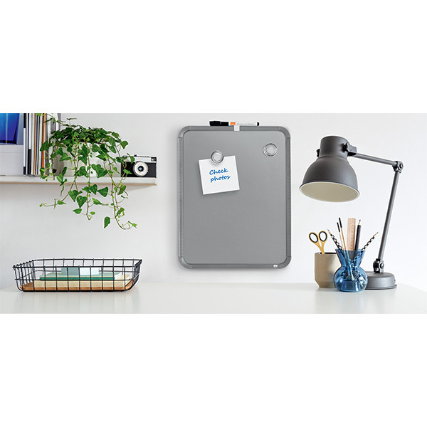 Nobo slimline tableau blanc magnétique en acier laqué 36 x 28 cm - argent 247141 - 5