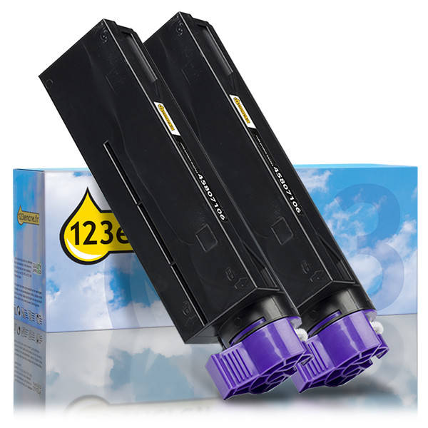 OKI 45807106 pack double de toner haute capacité (marque 123encre) - noir 042735 - 1