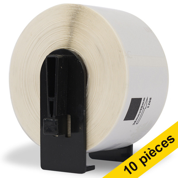 Offre: 10x marque 123encre remplace Brother DK-11208 étiquettes d'adresse grand format 650520 - 1