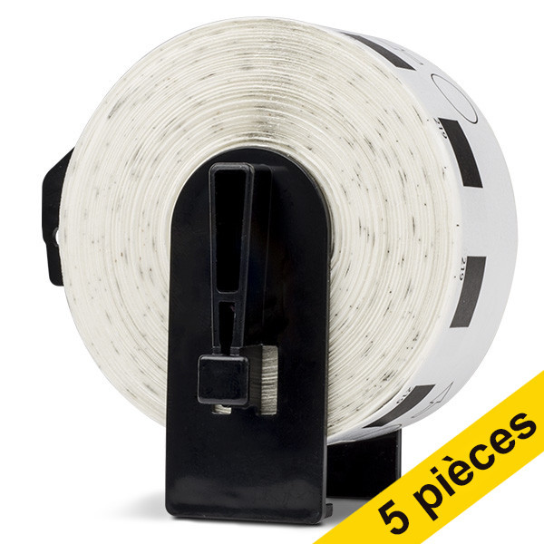 Offre: 5x marque 123encre remplace Brother DK-11219 étiquettes rondes  - blanc 650670 - 1