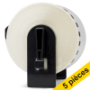 Offre: 5x marque 123encre remplace Brother DK-44605 ruban continu de papier amovible  - jaune 650646 - 1