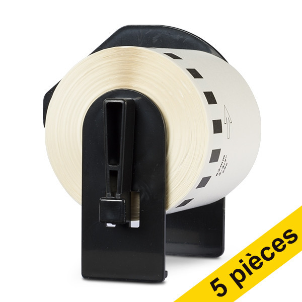 Offre: 5x marque 123encre remplace Brother DK-22606 rouleau de film continu  - jaune 650632 - 1