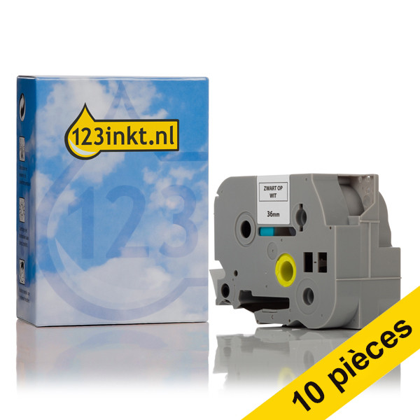 Offre: Marque 123encre remplace 10x Brother TZe-261 cassette à ruban 36 mm  - noir sur blanc 650545 - 1