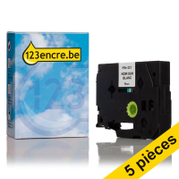Offre: Marque 123encre remplace 5x Brother HSe-221 ruban thermorétractable 9 mm  - noir sur blanc