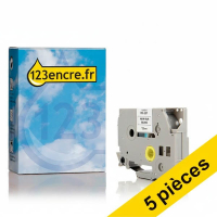 Offre: Marque 123encre remplace 5x Brother HSe-231 ruban thermorétractable 12 mm  - noir sur blanc 650639