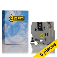 Offre: Marque 123encre remplace 5x Brother TZe-345 ruban 18 mm  - blanc sur noir
