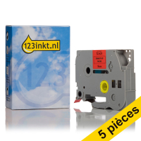 Offre: Marque 123encre remplace 5x Brother TZe-421 ruban 9 mm  - noir sur rouge